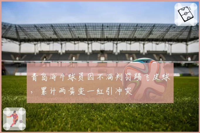 青岛海牛球员因不满判罚踢飞皮球，累计两黄变一红引冲突